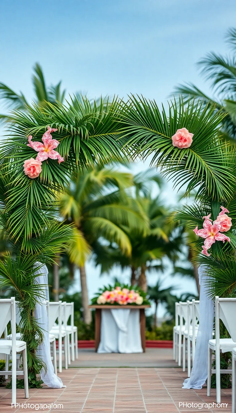 Tropical Palm Leaf Arch