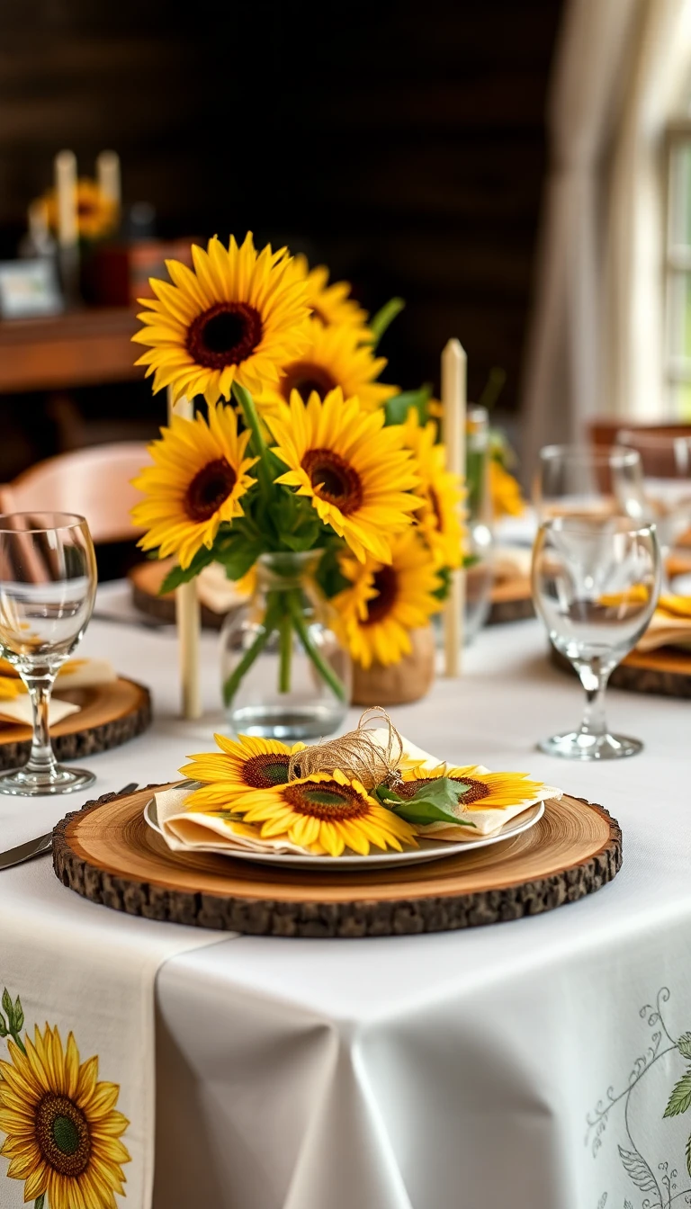 Sunflower-Inspired Table Settings