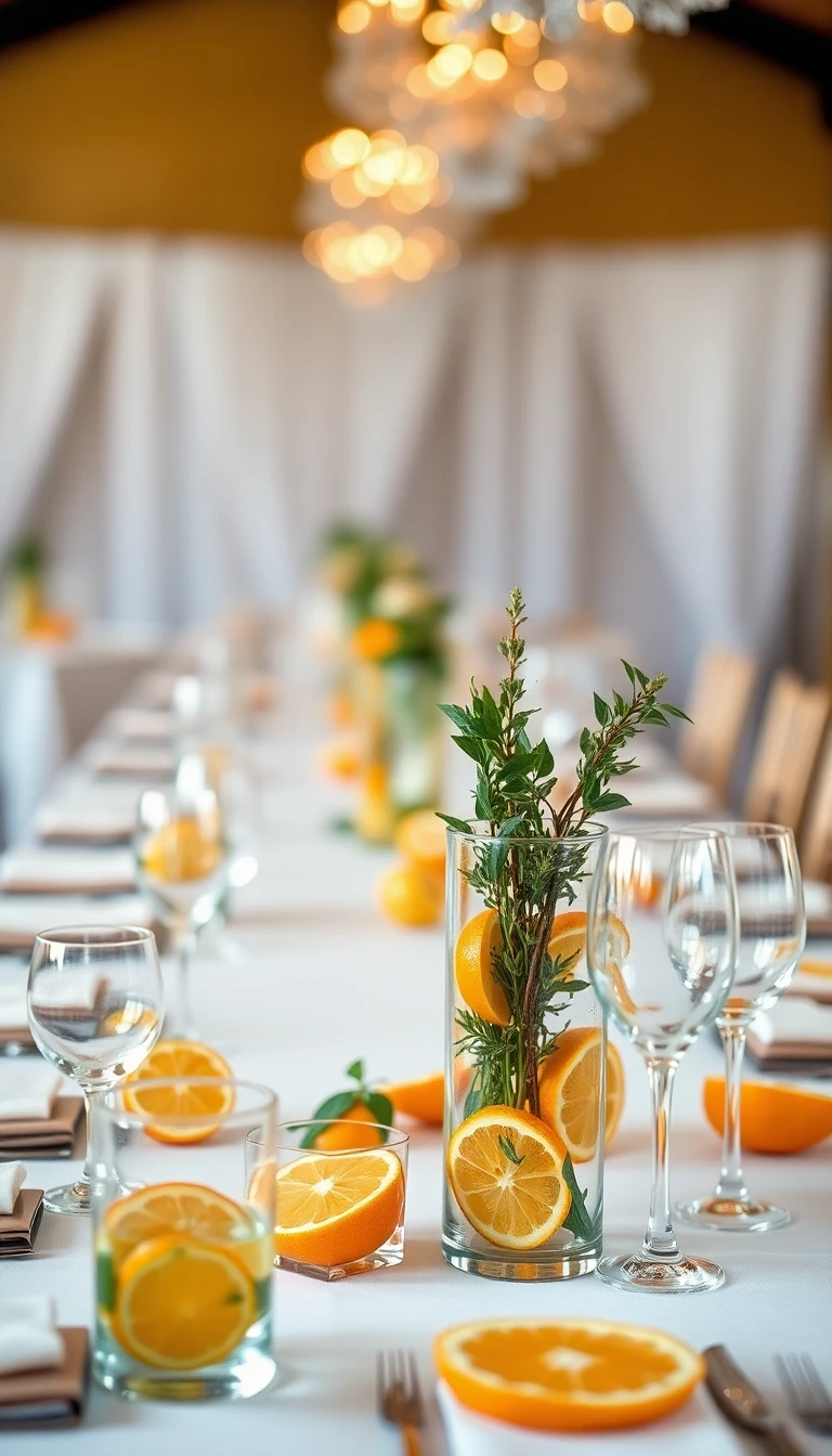 Citrus and Herb Infused Centerpieces