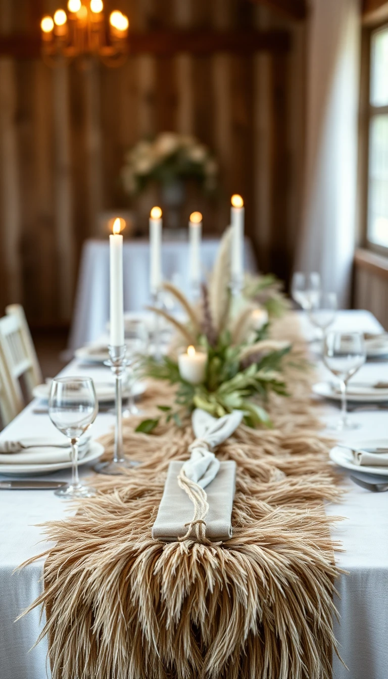 Pampas Grass Table Runner