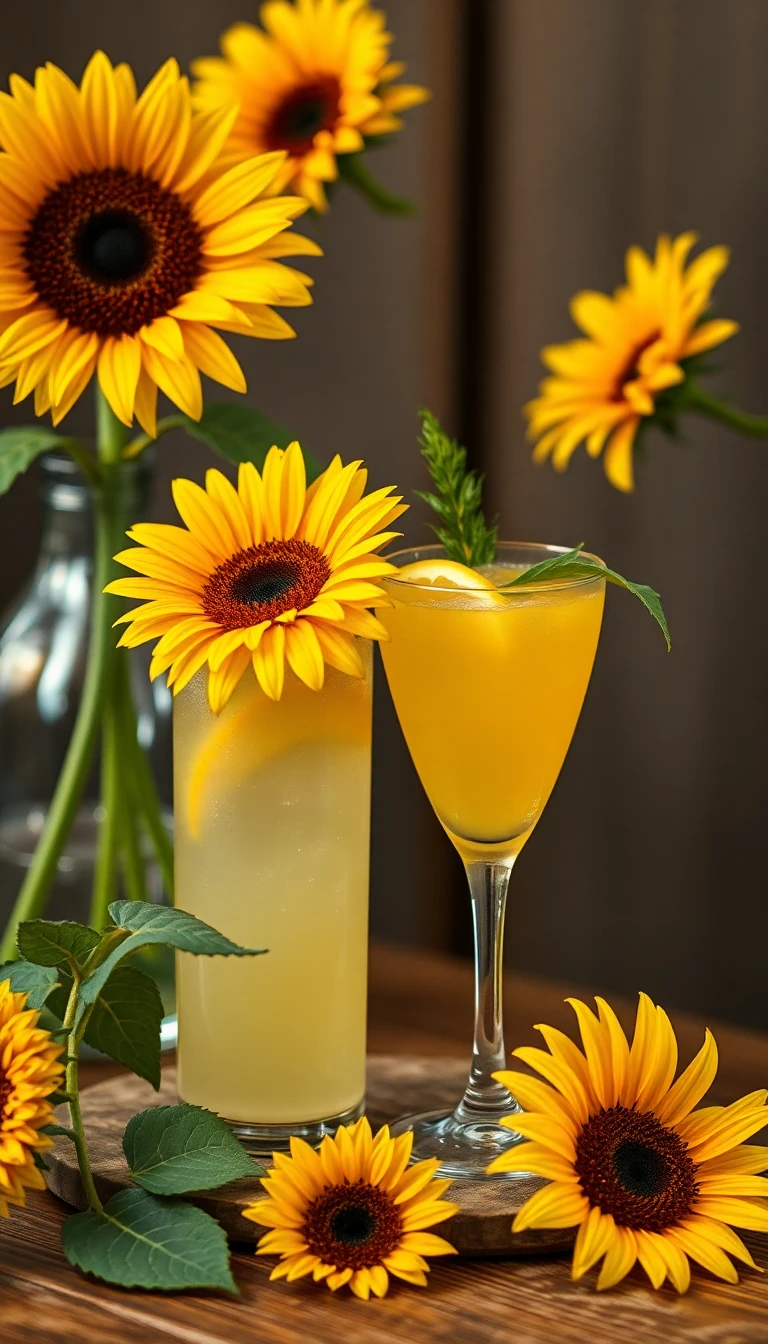 Sunflower-Infused Cocktails