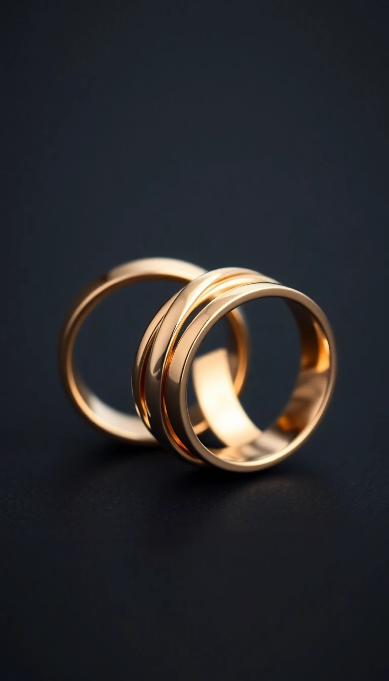 Two-Tone Gold Ring with Interlocking Bands