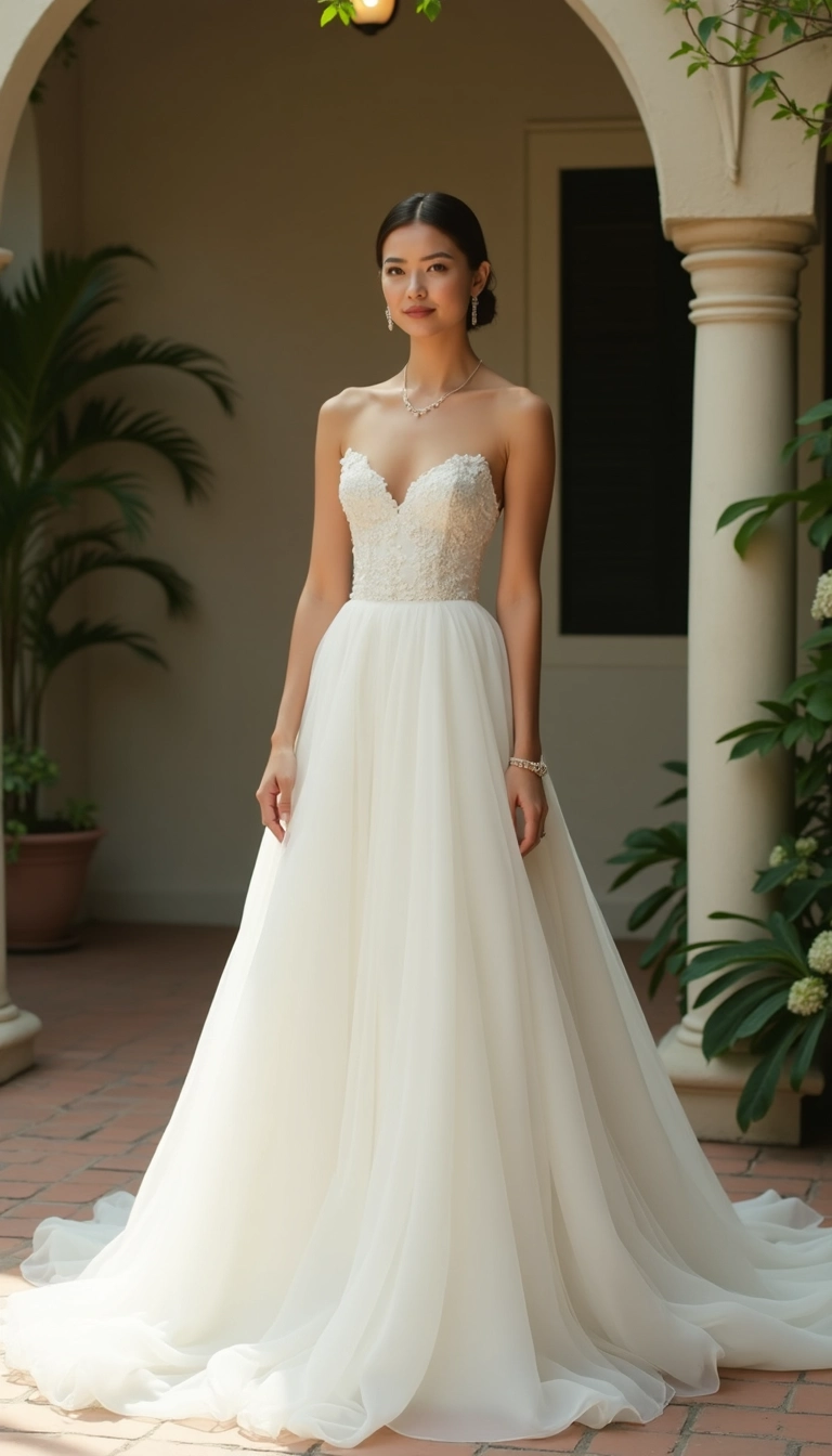 Square Neckline Wedding Dress