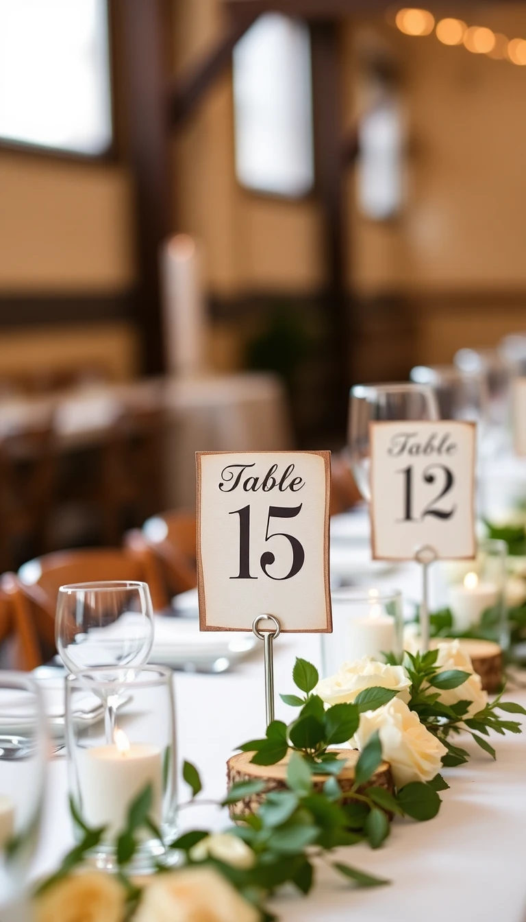 Rustic Wooden Table Numbers