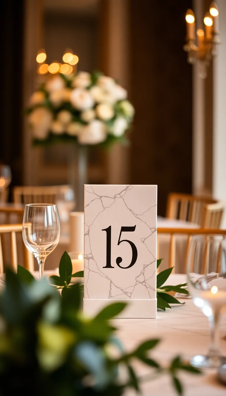 Marble Table Numbers