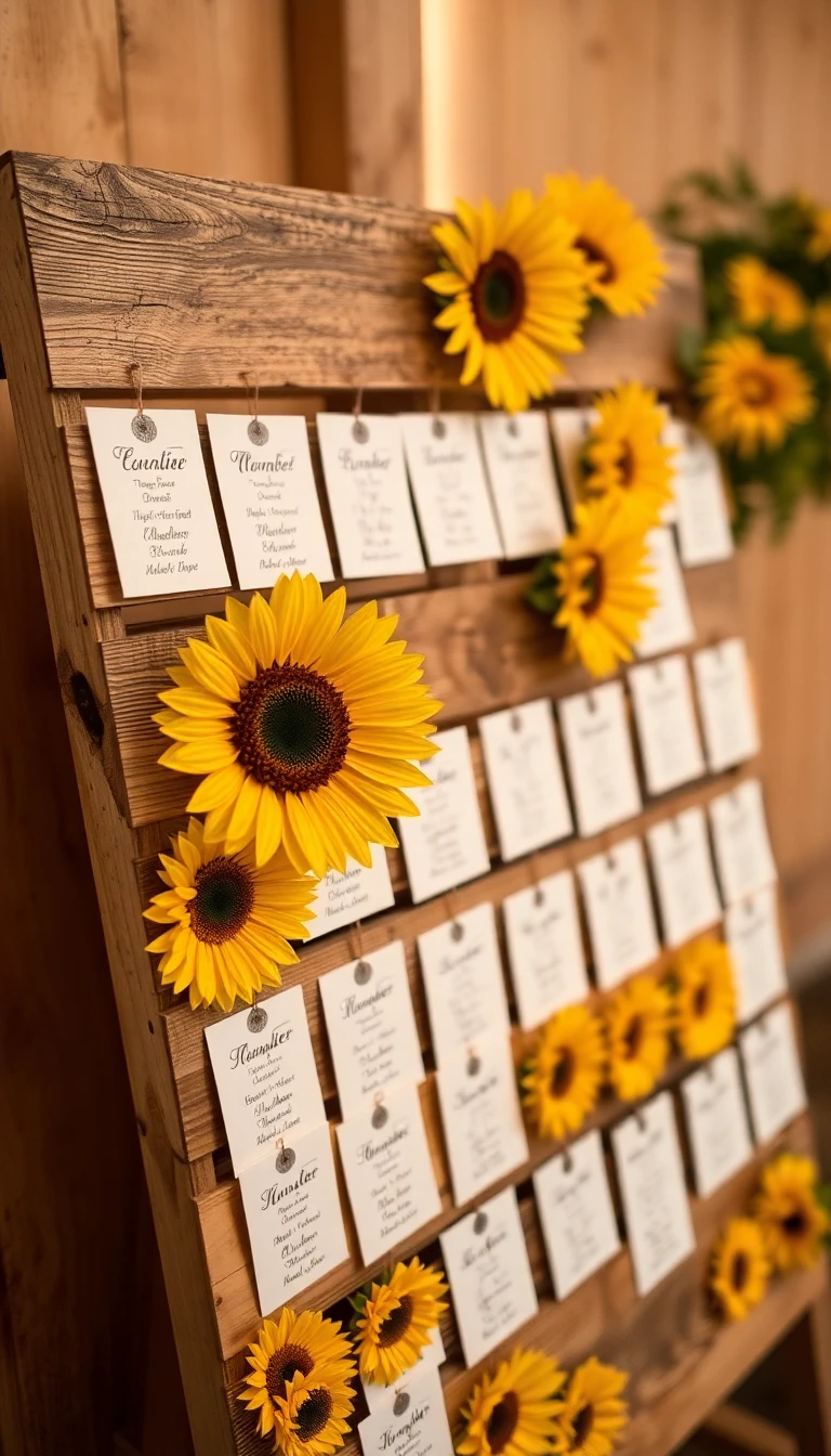 Sunflower Seating Chart Display