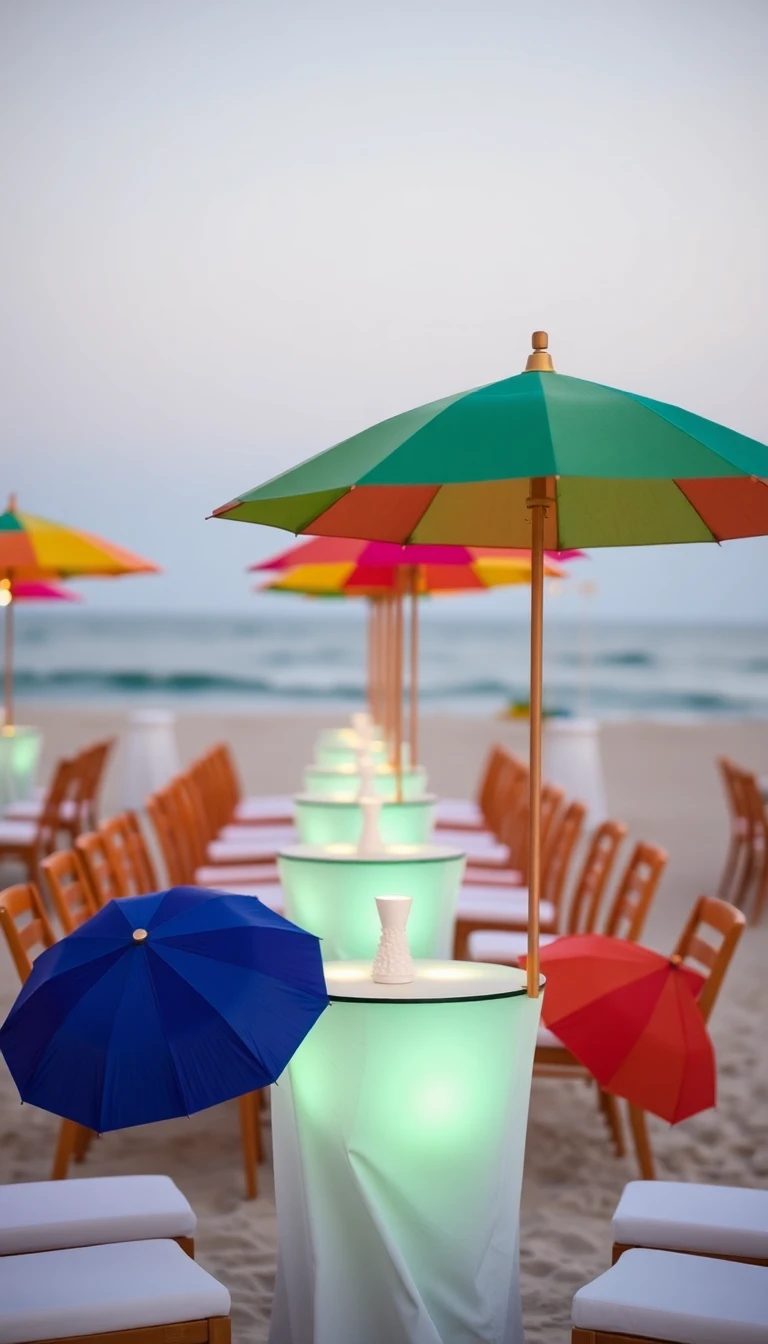 Beach Umbrella Cocktail Tables