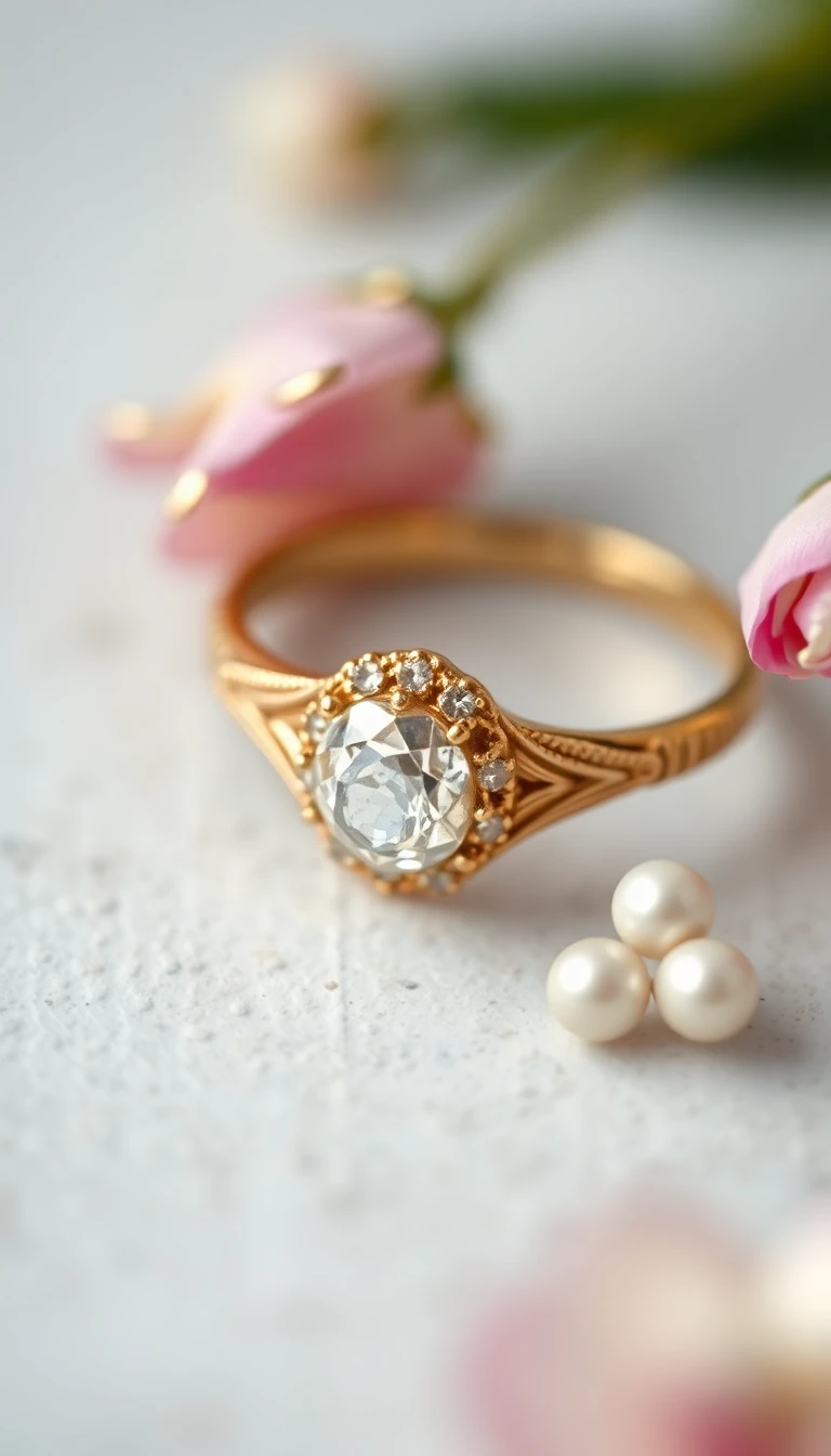 Vintage-Inspired Gold Ring with Milgrain Detailing