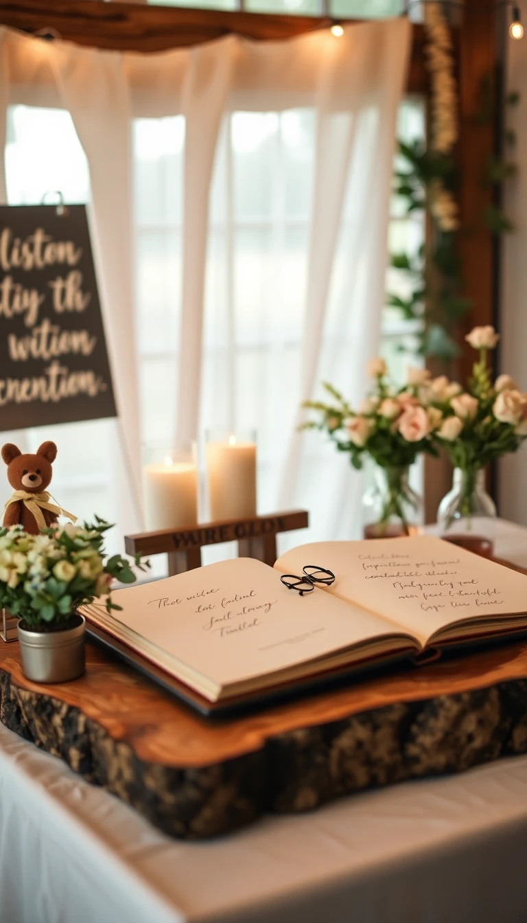 Rustic Guest Book: Capturing Well-Wishes and Memories