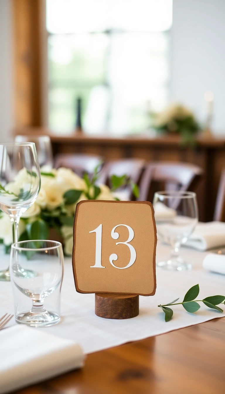 Rustic Wooden Table Numbers