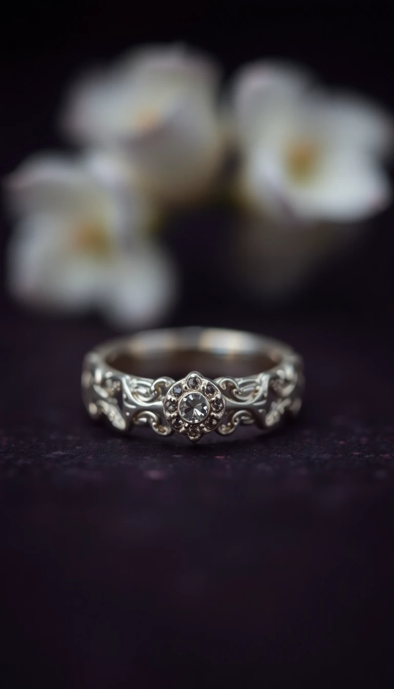 Vintage-Inspired Silver Ring: Timeless Romance