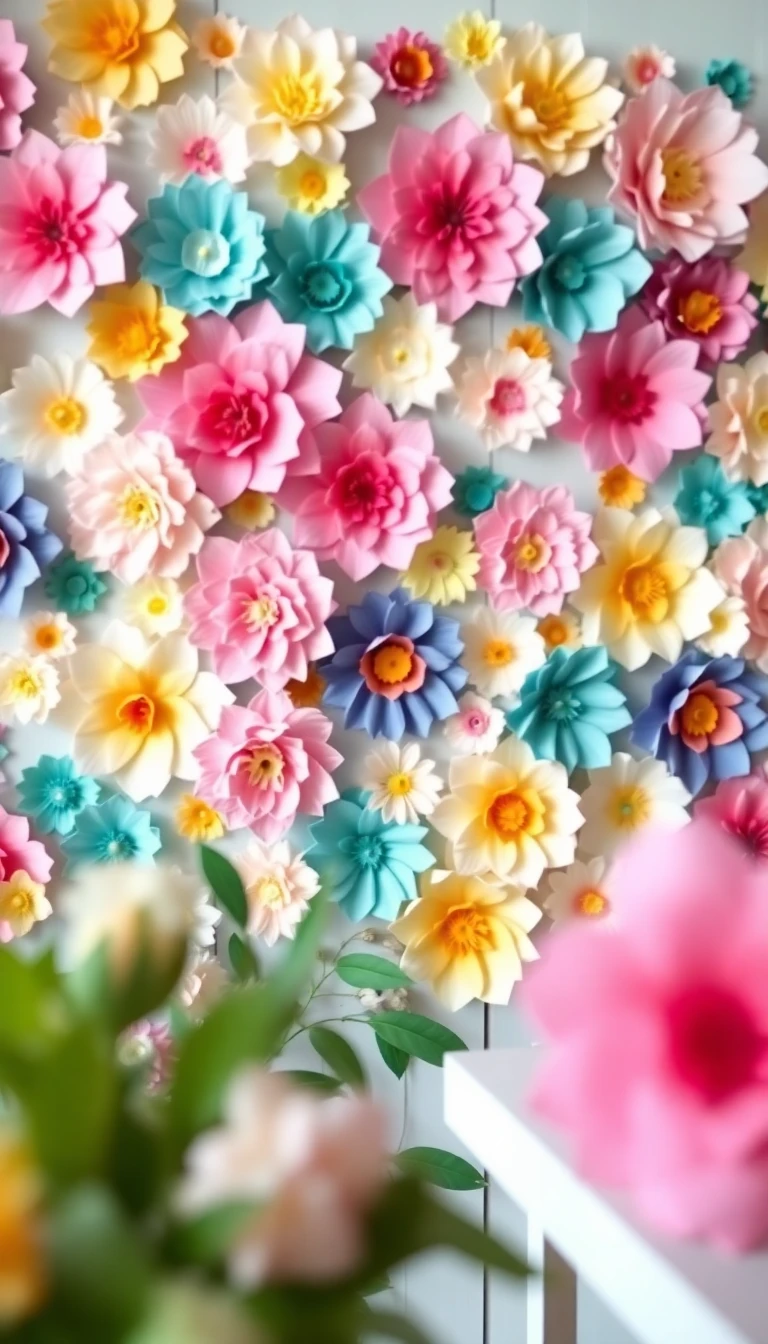 DIY Paper Flower Wall