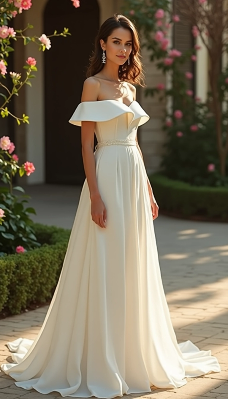 Off-the-Shoulder Wedding Dress