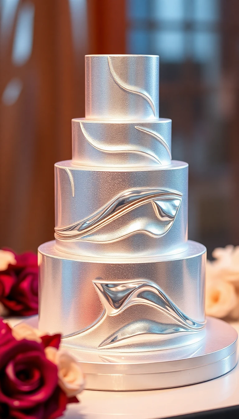 Futuristic Metallic Cake