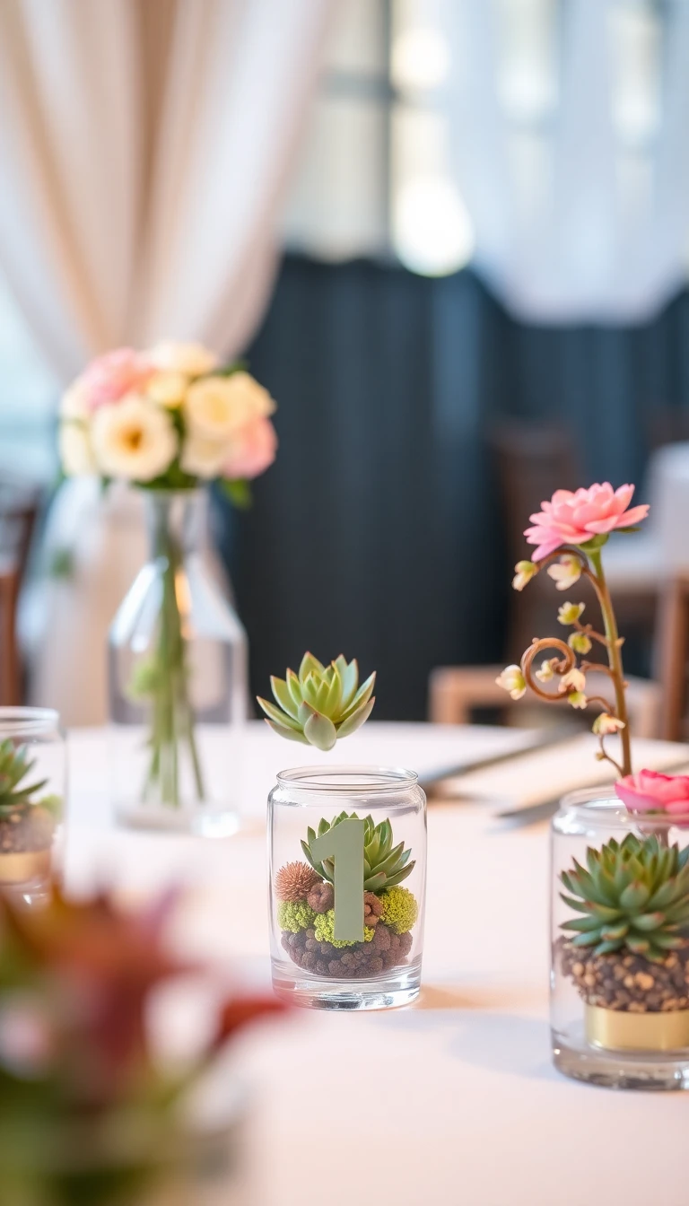 Succulent Terrarium Table Numbers