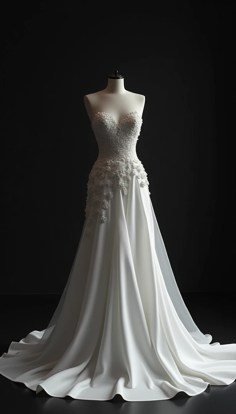 The Unique Cut: A Black and White Wedding Dress with Asymmetry