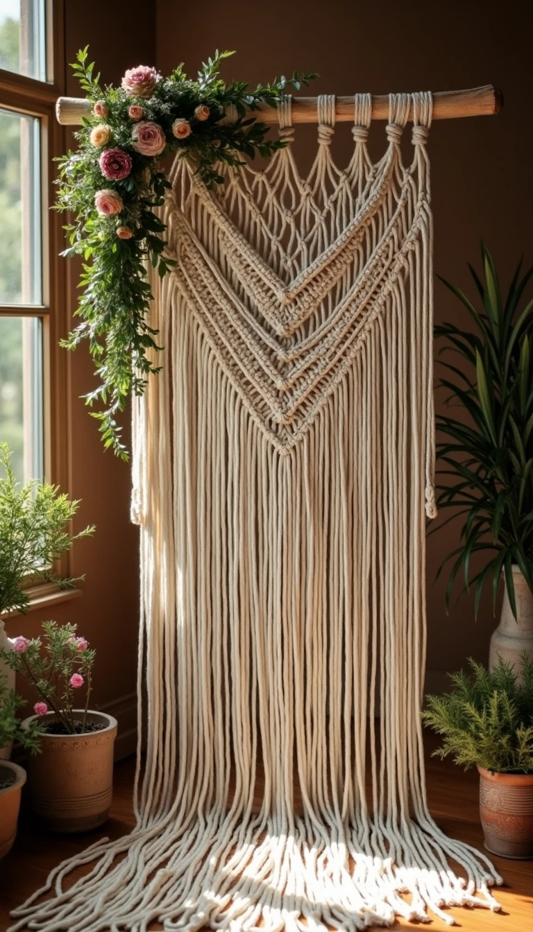 Macramé Decor for a Cozy Western Boho Wedding
