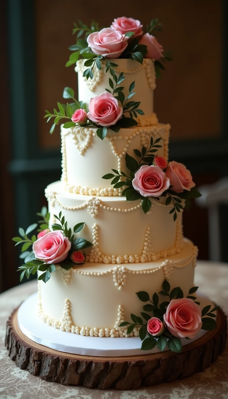 Vintage Elegance: The Boho Wedding Cake with Antique Charm