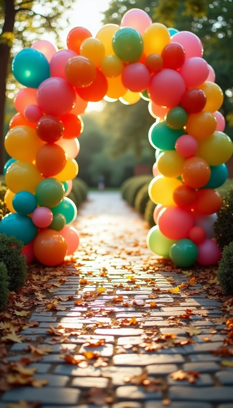 Colorful Balloons: A Fun Twist on Wedding Aisle Decorations Outdoor