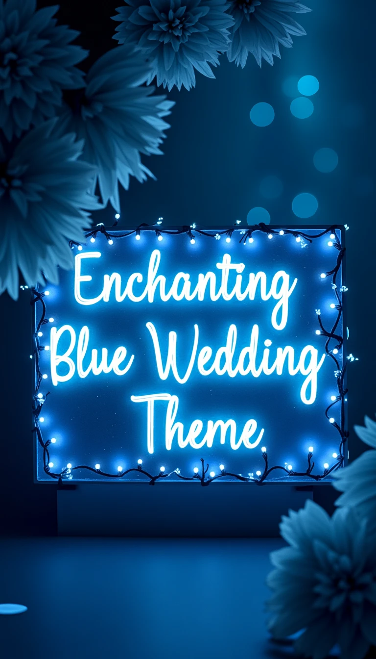 Enchanting Blue Wedding Theme Signage