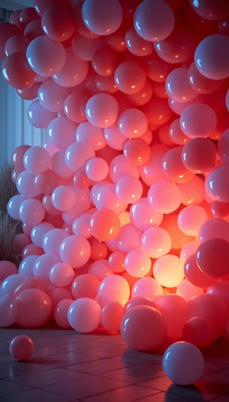 Magical Balloon Installation as a Wedding Reception Backdrop