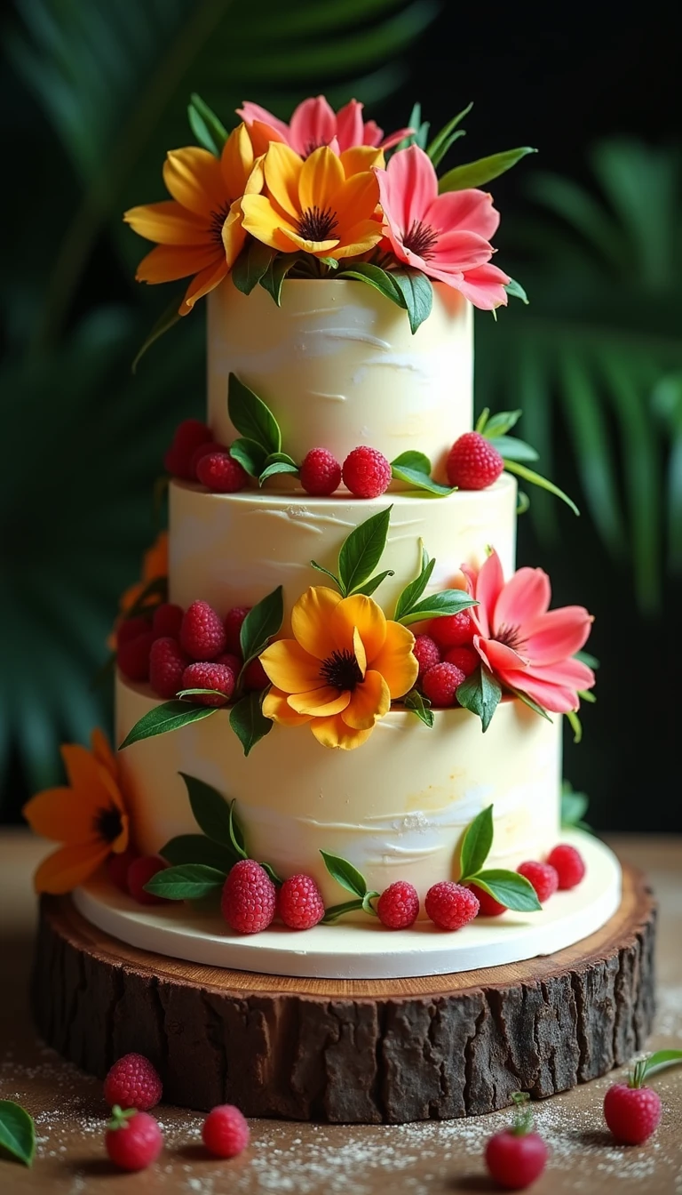 Tropical Paradise: A Boho Wedding Cake with Exotic Flavors