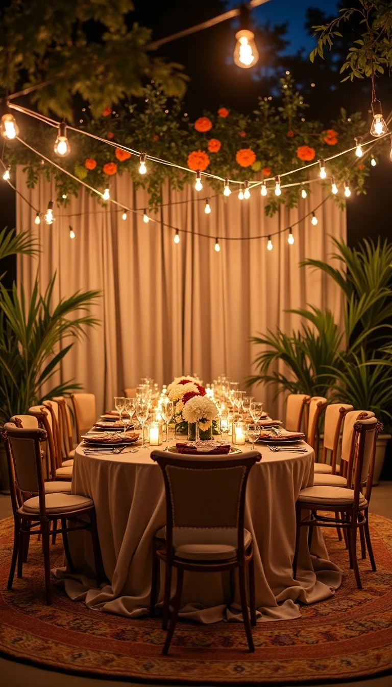 Bohemian Chic Wedding Backdrop Reception