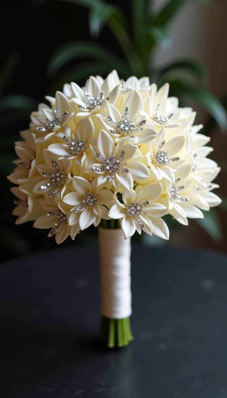 Sparkling Brooch DIY Wedding Bouquet
