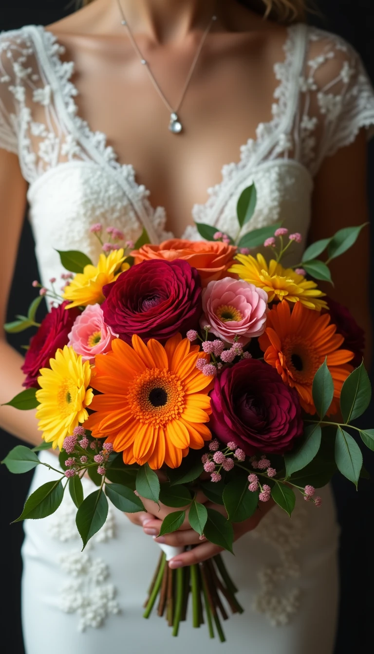 Vibrant Color Explosion: Bold Spring Wedding Bouquets