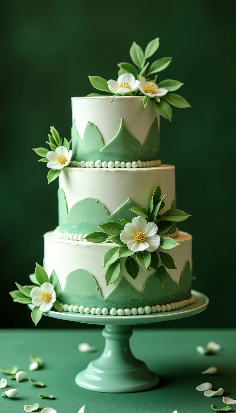 Whimsical Green Wedding Theme Cake Ideas