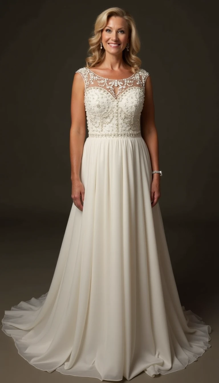 Glamorous Beaded Details: Stunning Mother Of The Bride Dresses for Women Over 50