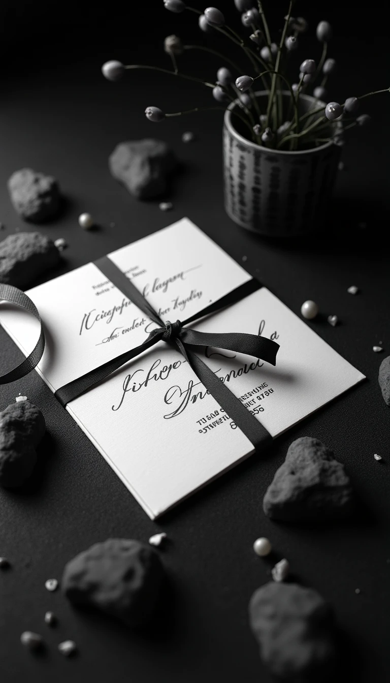 Captivating Black and White Wedding Invitations