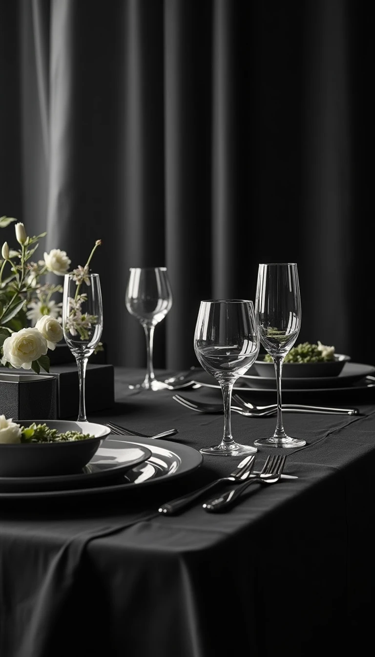 Luxurious Black and White Wedding Linens