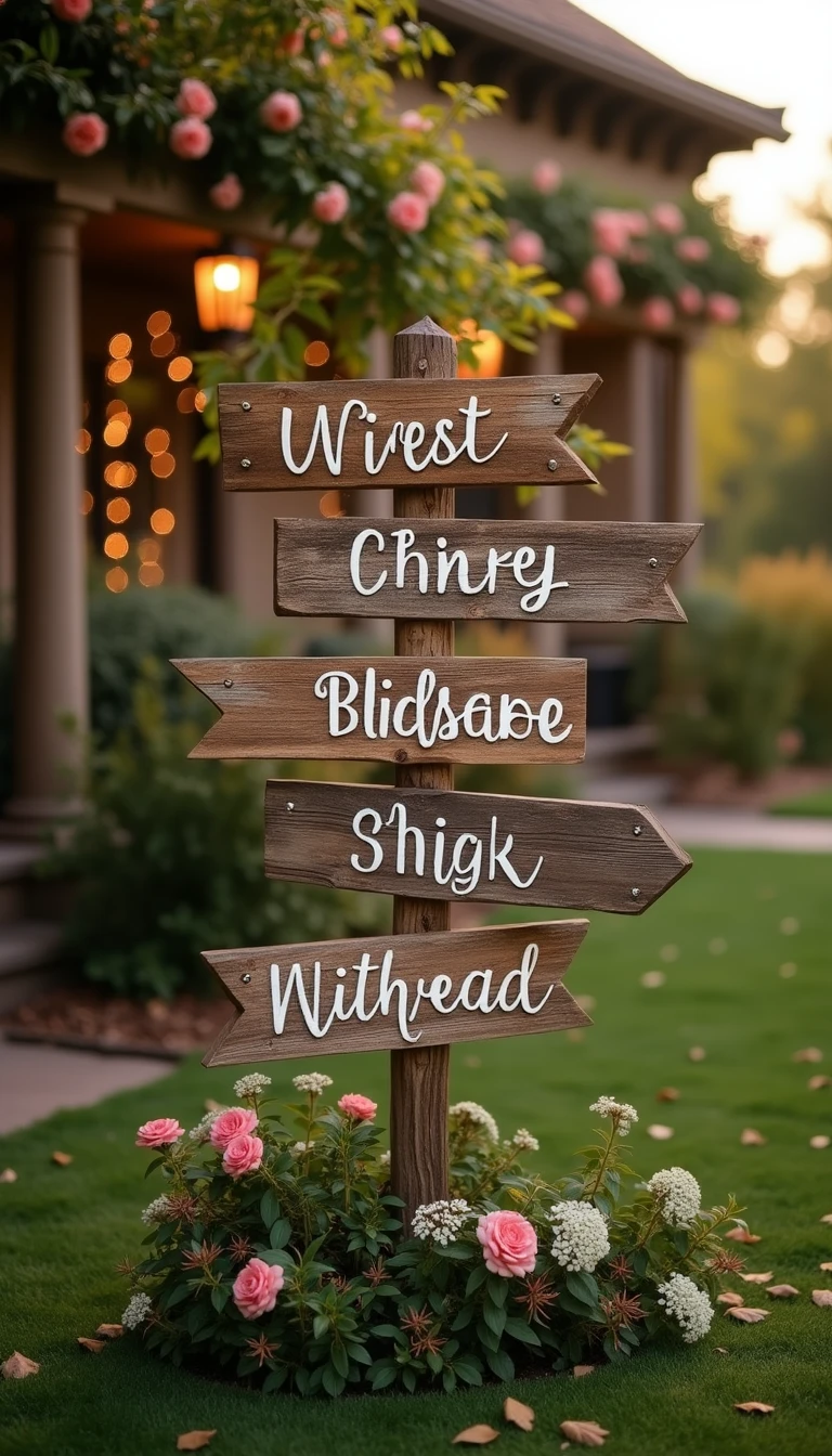 Vintage Signs: Playful Outdoor Wedding Decorations to Guide Your Guests