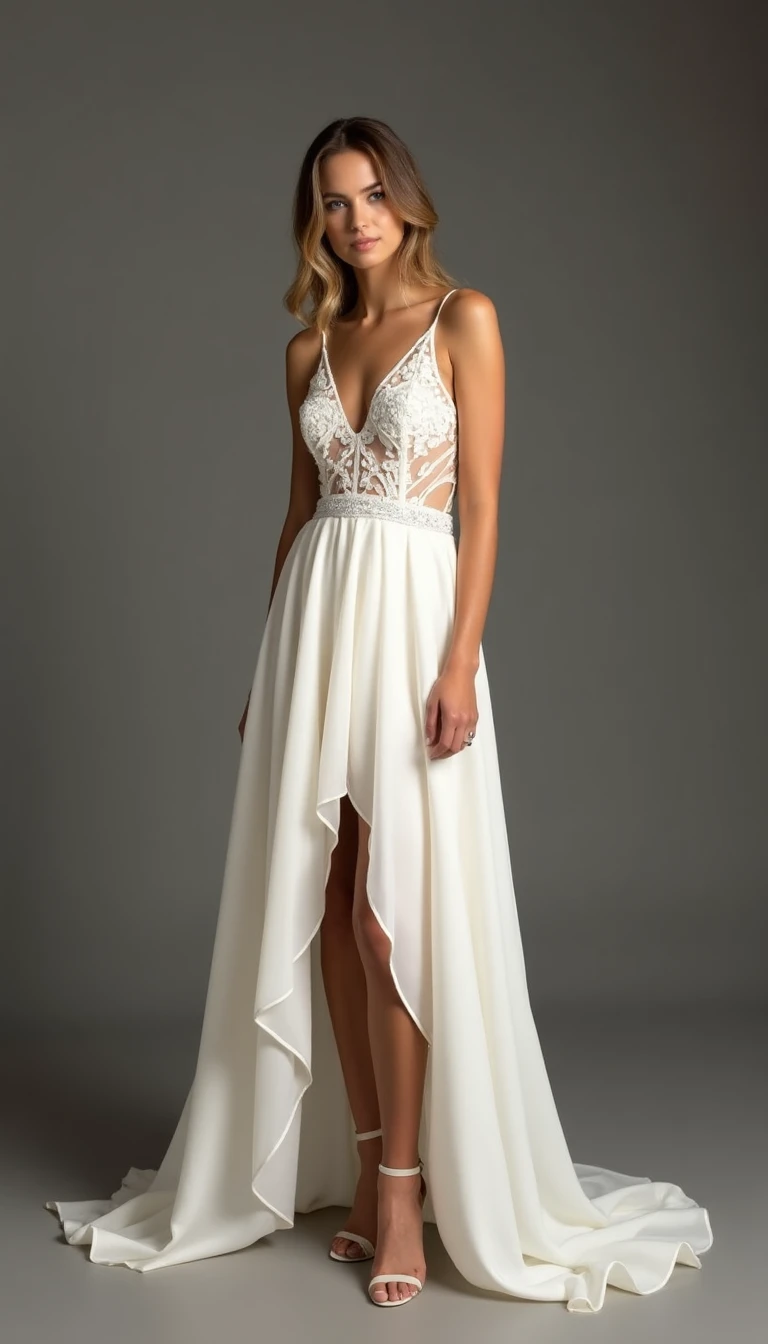 The Elegant High-Low Bridal Shower Dress for Dramatic Flair