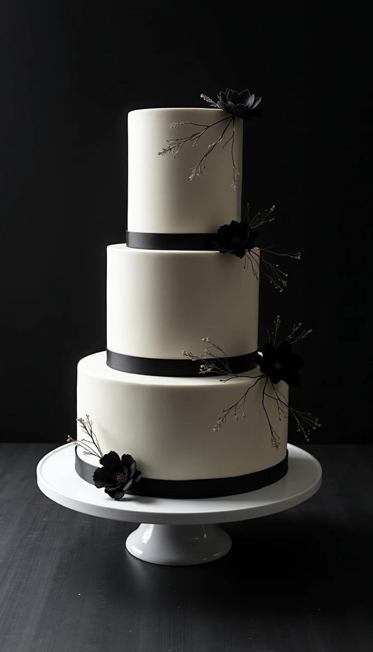 The Timeless Elegance of a Classic Black and White Wedding Cake