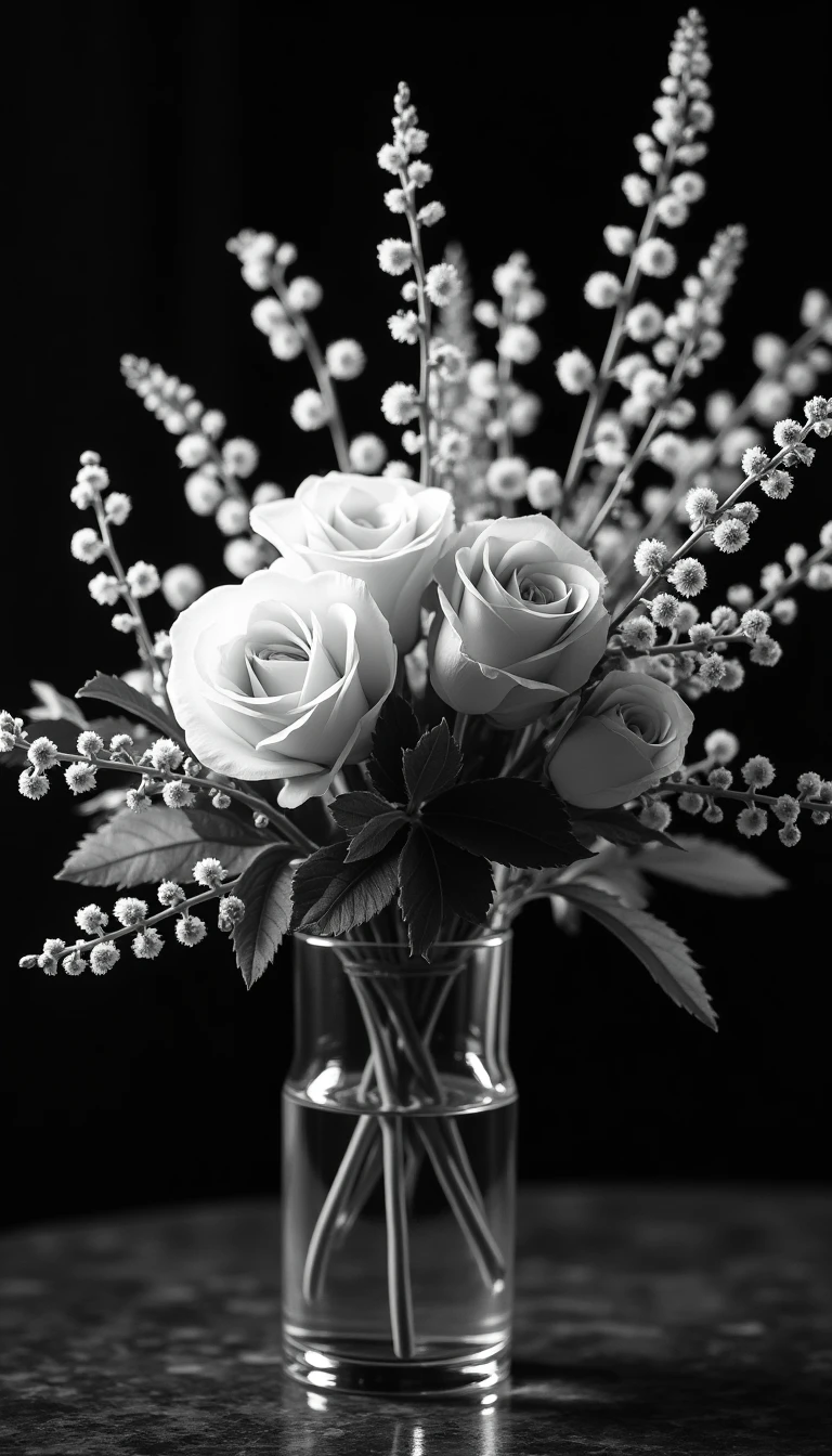 Dazzling Floral Arrangements for a Black and White Wedding Reception