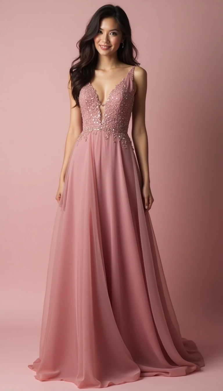 Romantic Mauve Pink Wedding Guest Dress: Effortless Charm