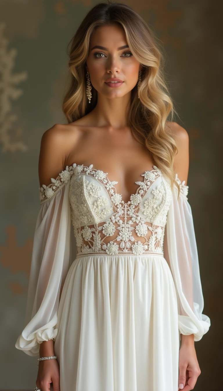 The Off-Shoulder Boho Wedding Dress: Romantic Allure