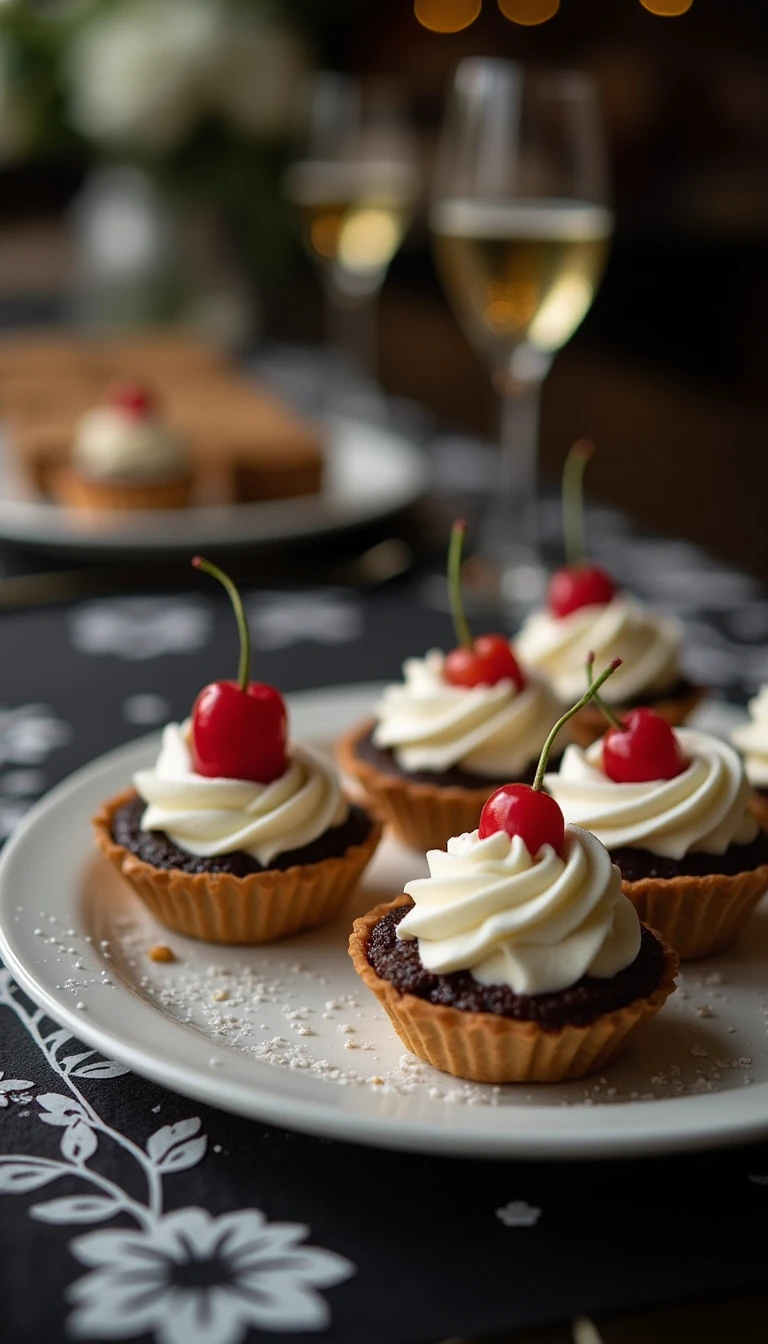 Whimsical Dessert Stations for a Black and White Wedding Reception