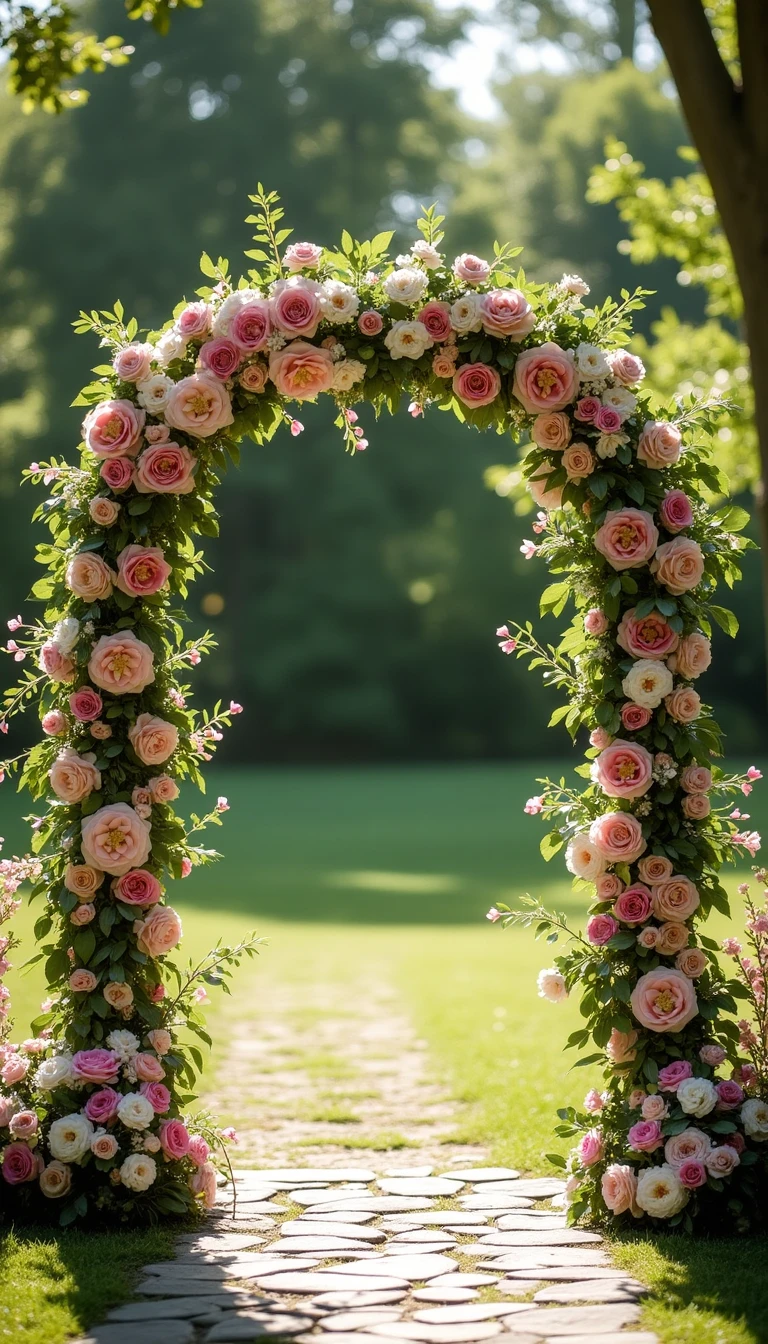 Whimsical Floral Arches for Your Outdoor Wedding Ceremony
