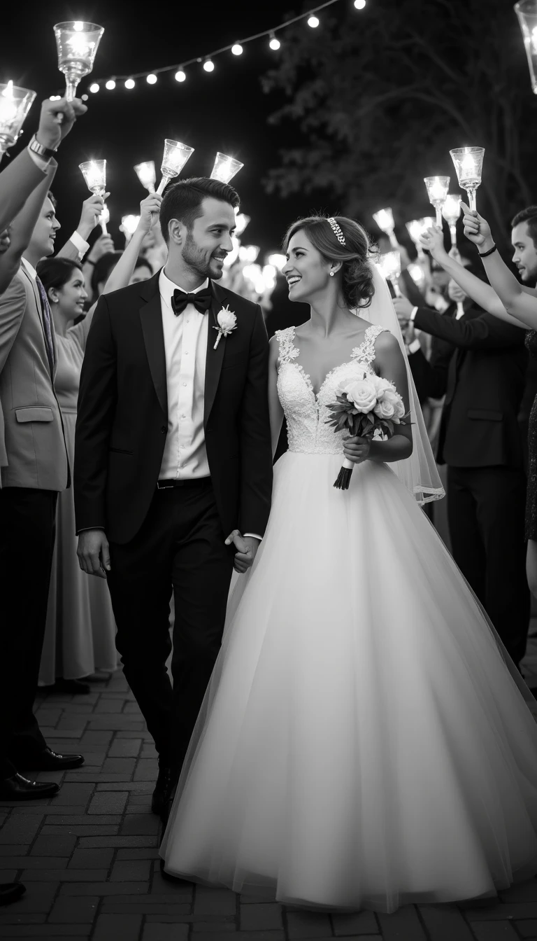 Charming Black and White Wedding Exit Ideas