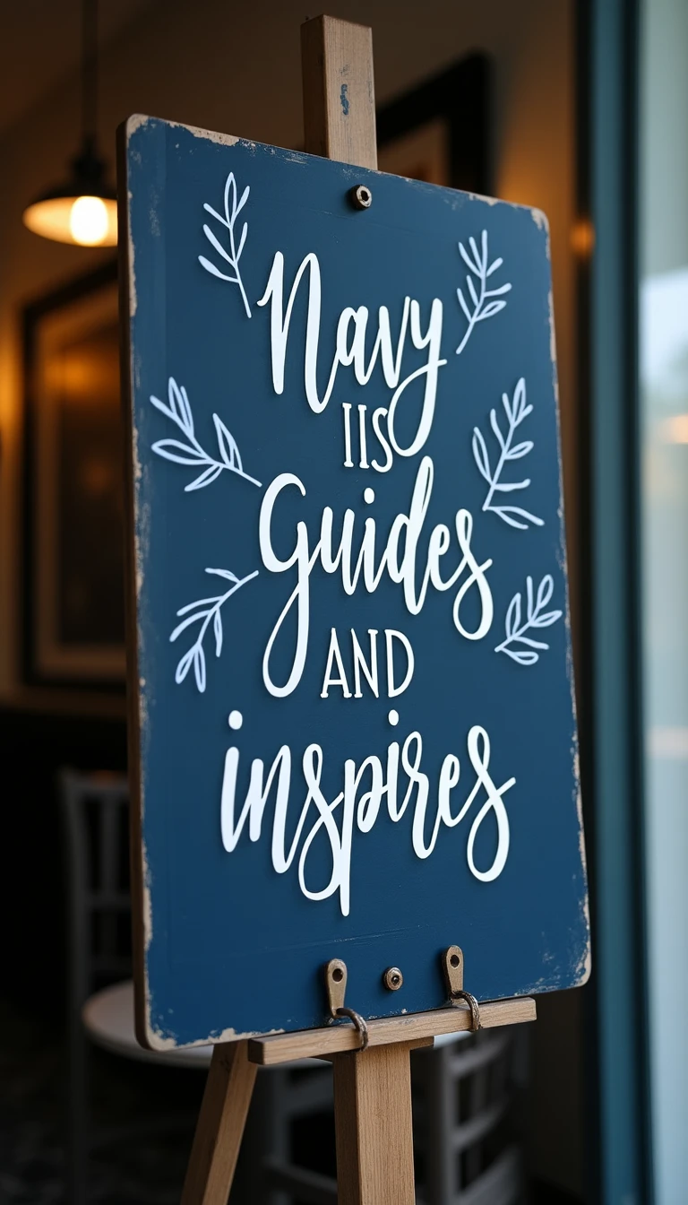 Navy Blue Wedding Signage That Guides and Inspires