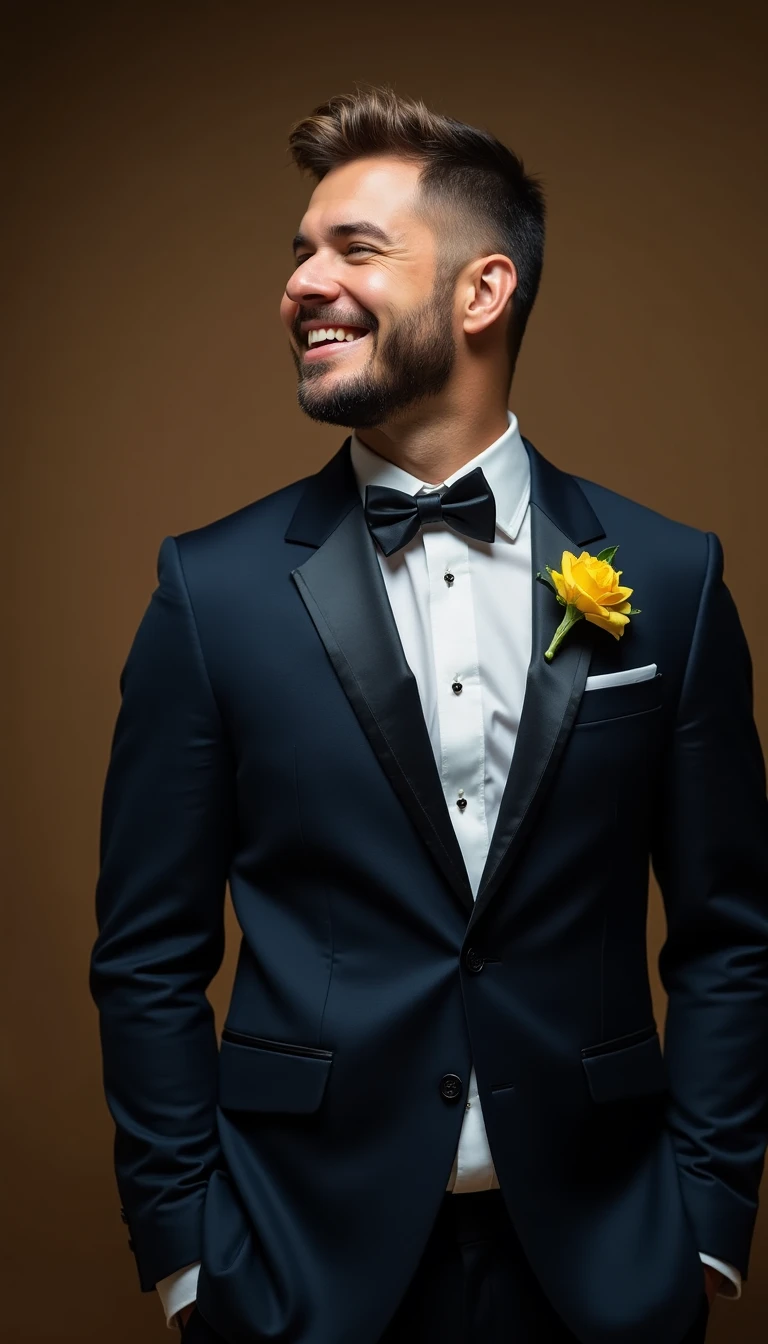 The Candid Groom Pose: Laughing with Friends