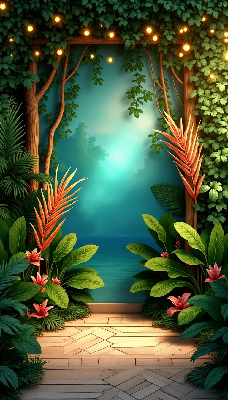 Tropical Paradise Wedding Backdrop Reception
