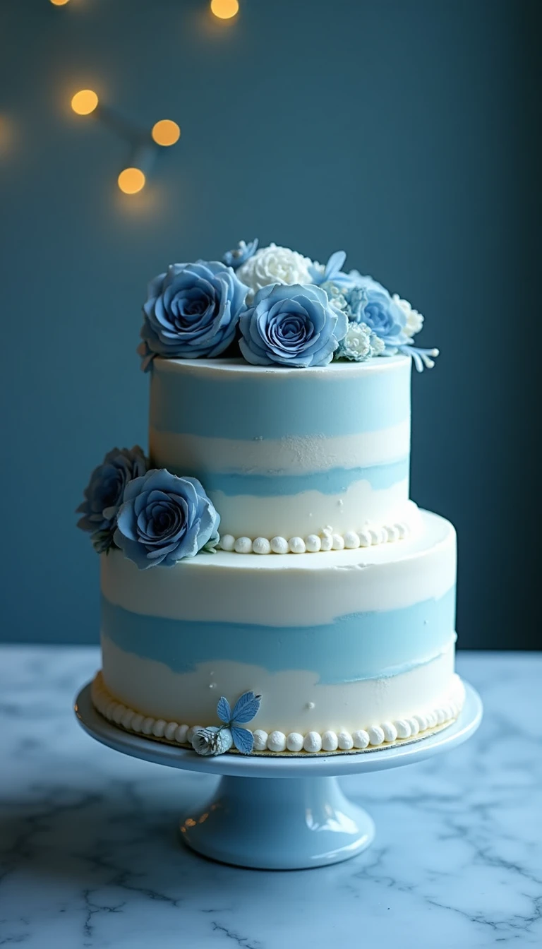 French Blue Wedding Cake: A Sweet Delight