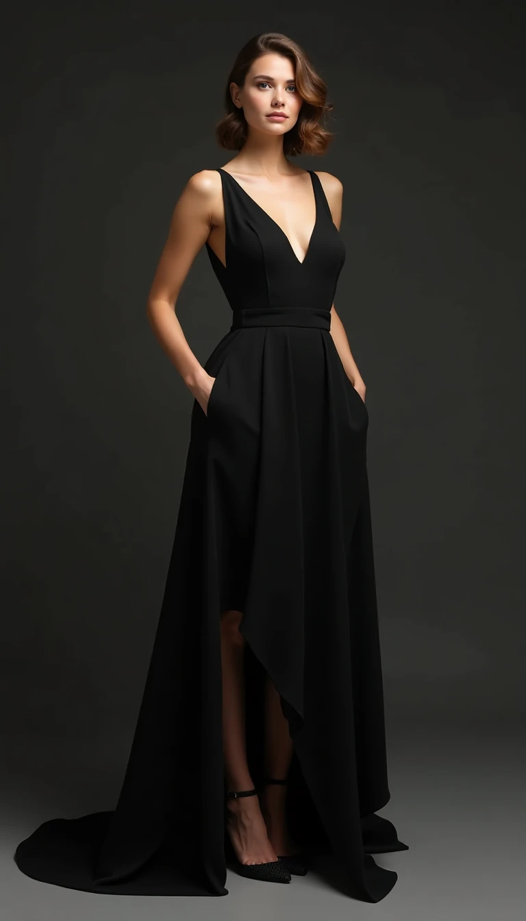 The Sophisticated High-Low Black Tie Wedding Guest Dress