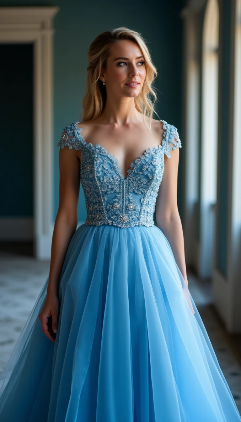 Romantic Blue Wedding Theme Attire for the Bride