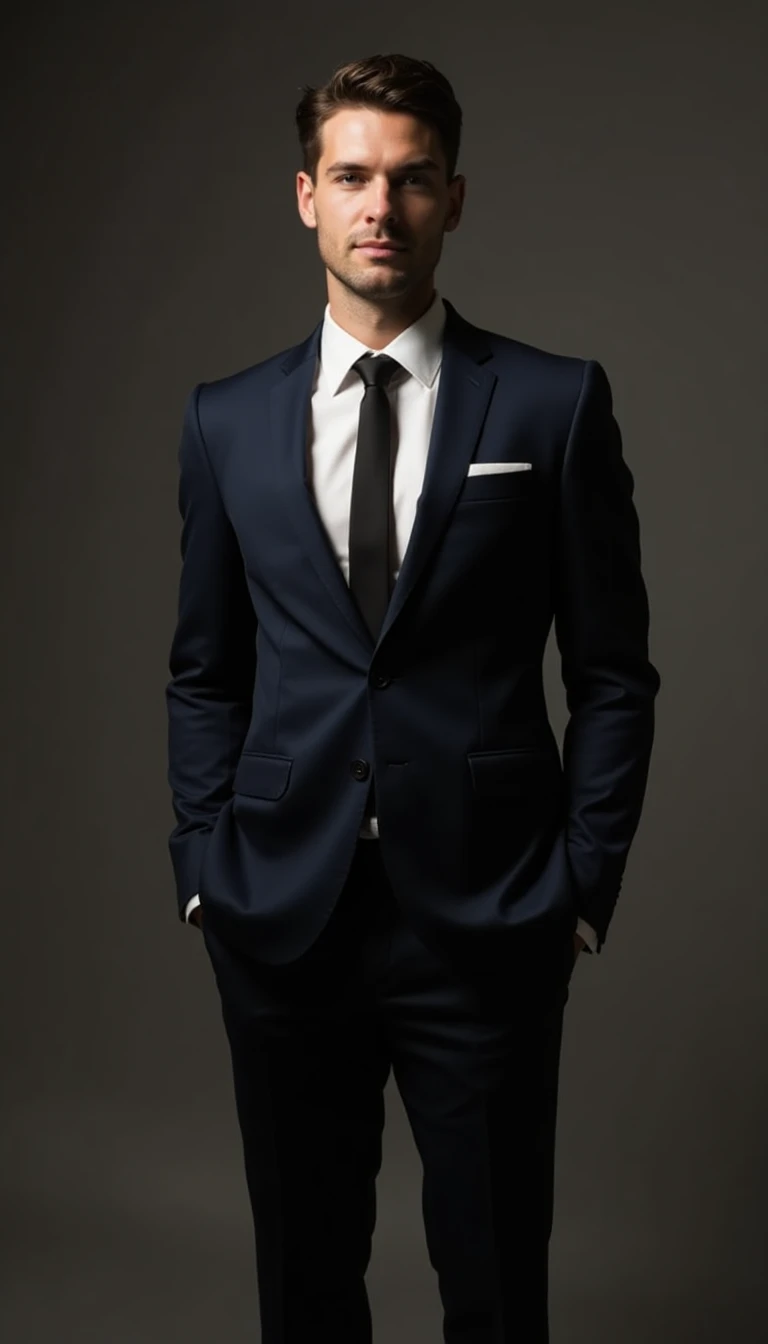 The Classic Groom Pose: Standing Tall with Confidence