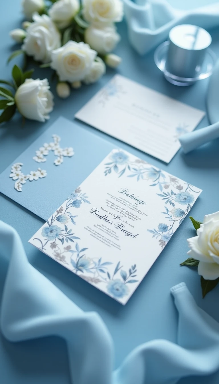 Dusty Blue Wedding Stationery: Cohesive Style